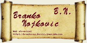 Branko Nojković vizit kartica